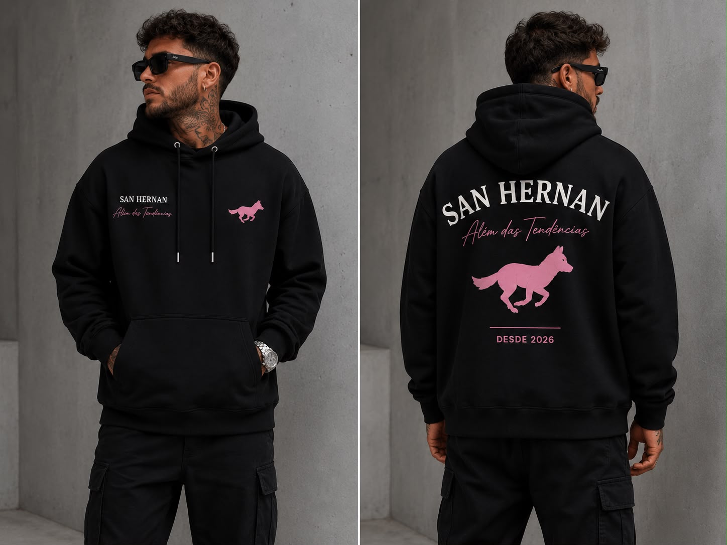 MOLETOM CANGURU PRETO SAN HERNAN