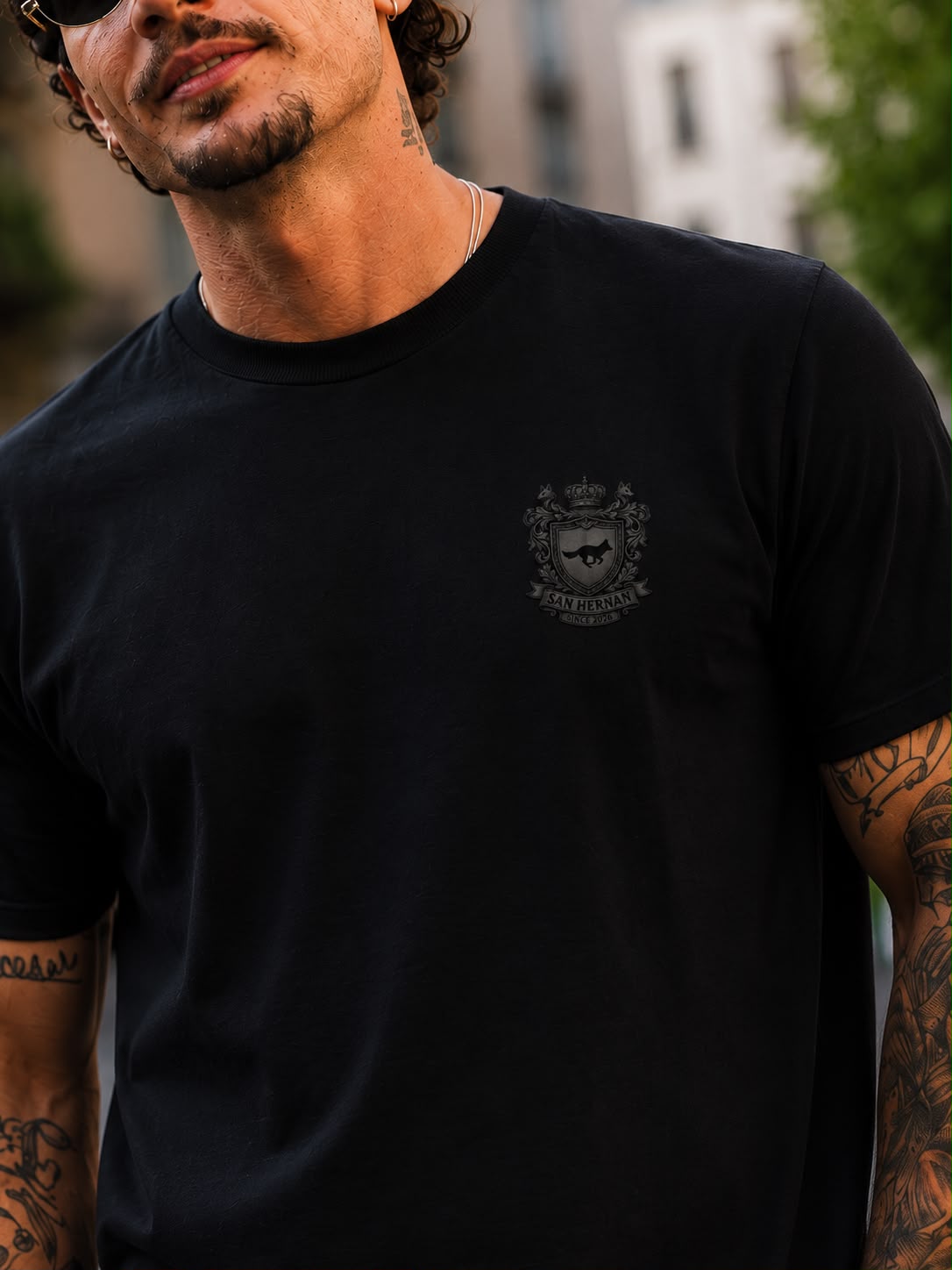 CAMISETA PREMIUM BRASÃO PRETO SAN HERNAN