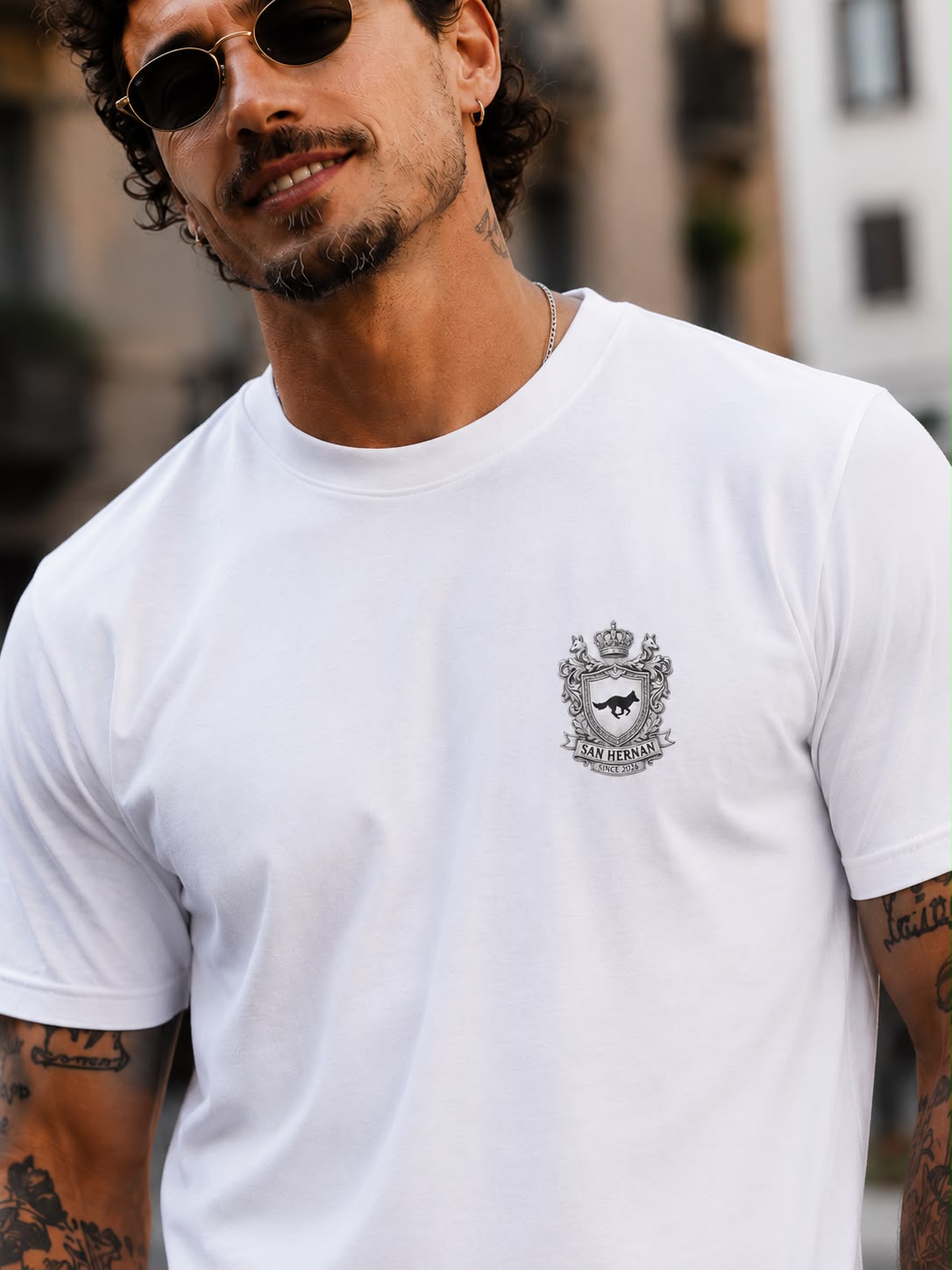 CAMISETA PREMIUM BRASÃO BRANCO SAN HERNAN