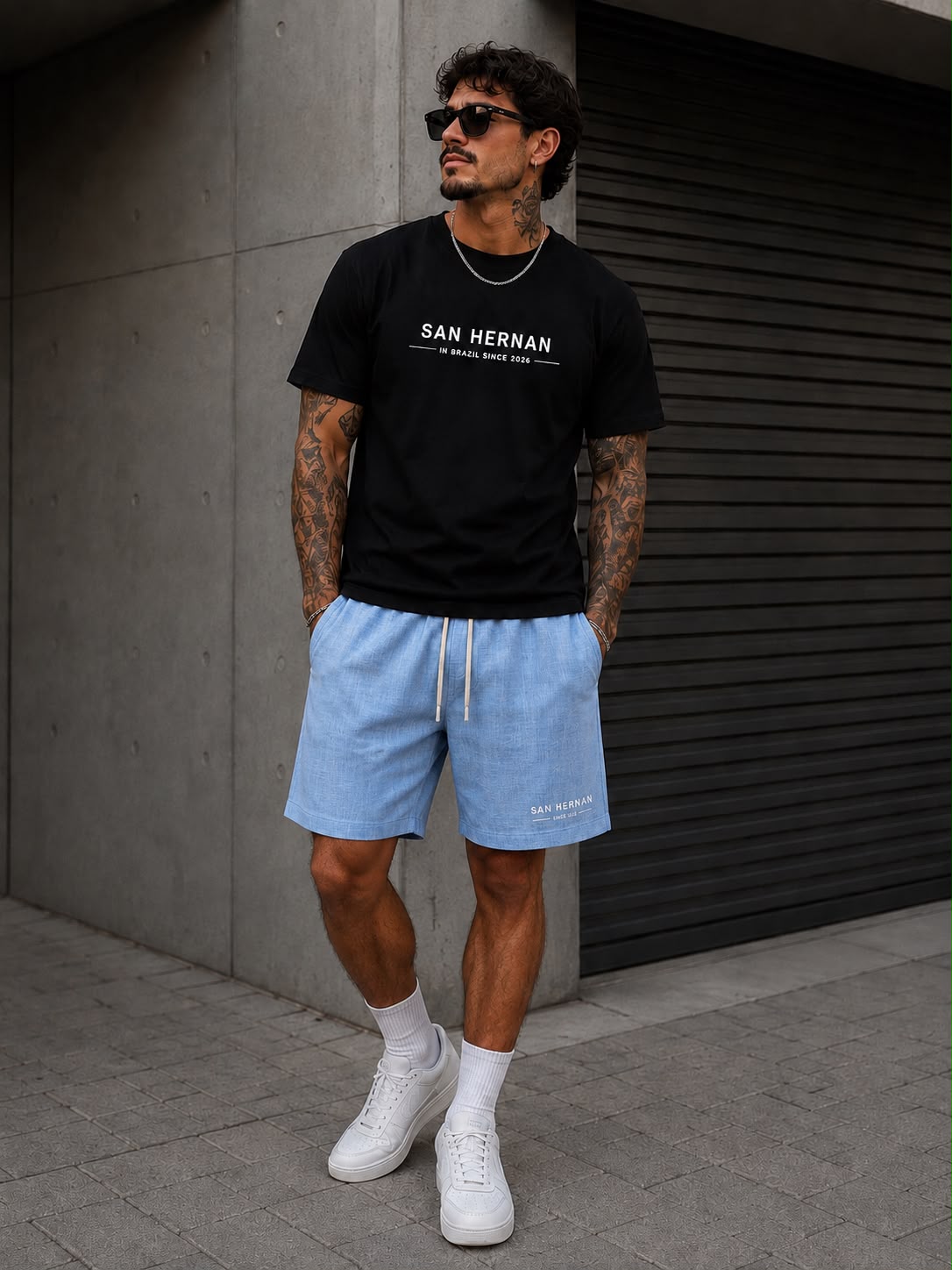 SHORT LINHO SAN HERNAN AZUL CLARO